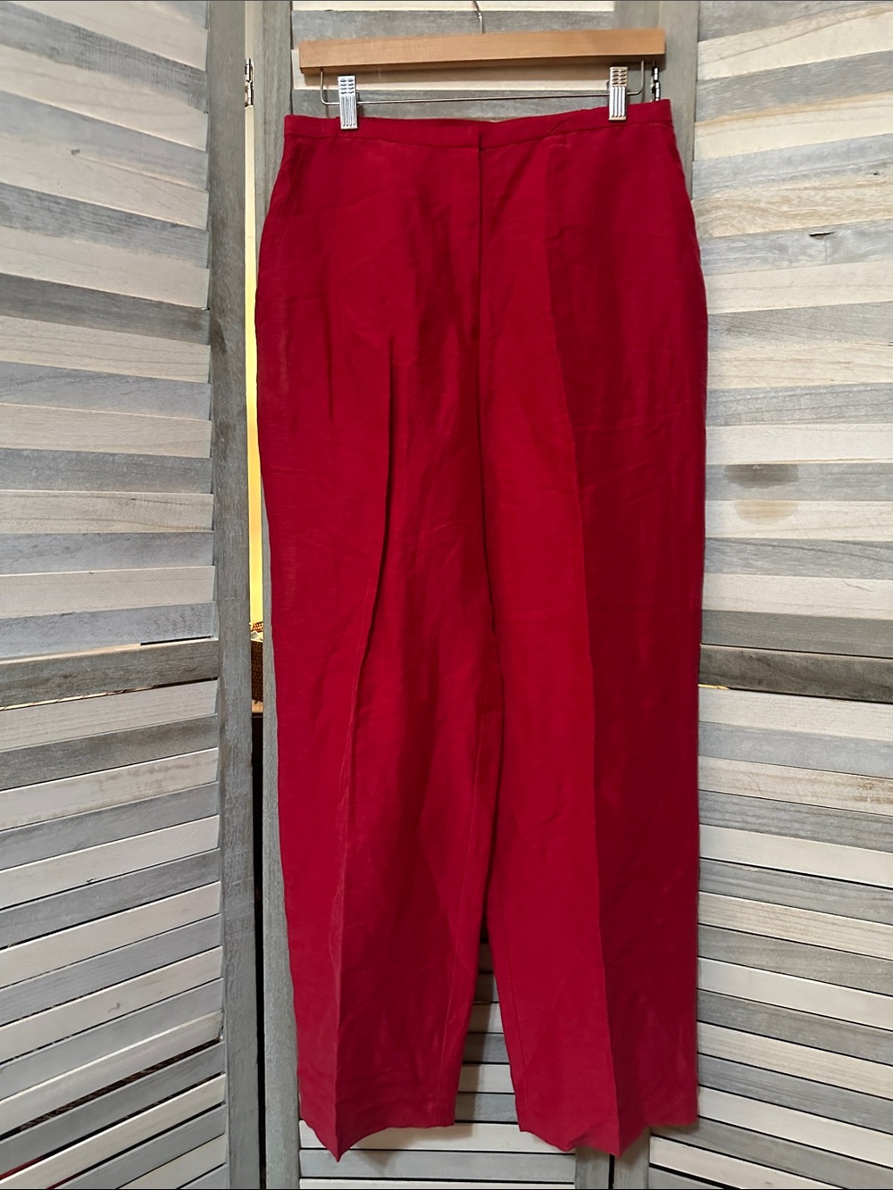 Eileen Fisher red linen silk Trousers
